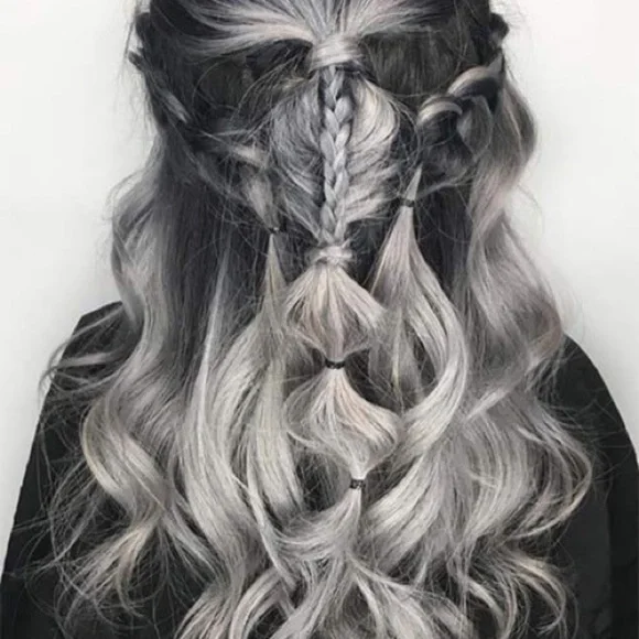 - ✨20” BLACK & GREY CURLY CLIP-INS  *NWT*✨ Amazon.com : Hetto Black Curly Clip in Extensions Human Hair  main image 2